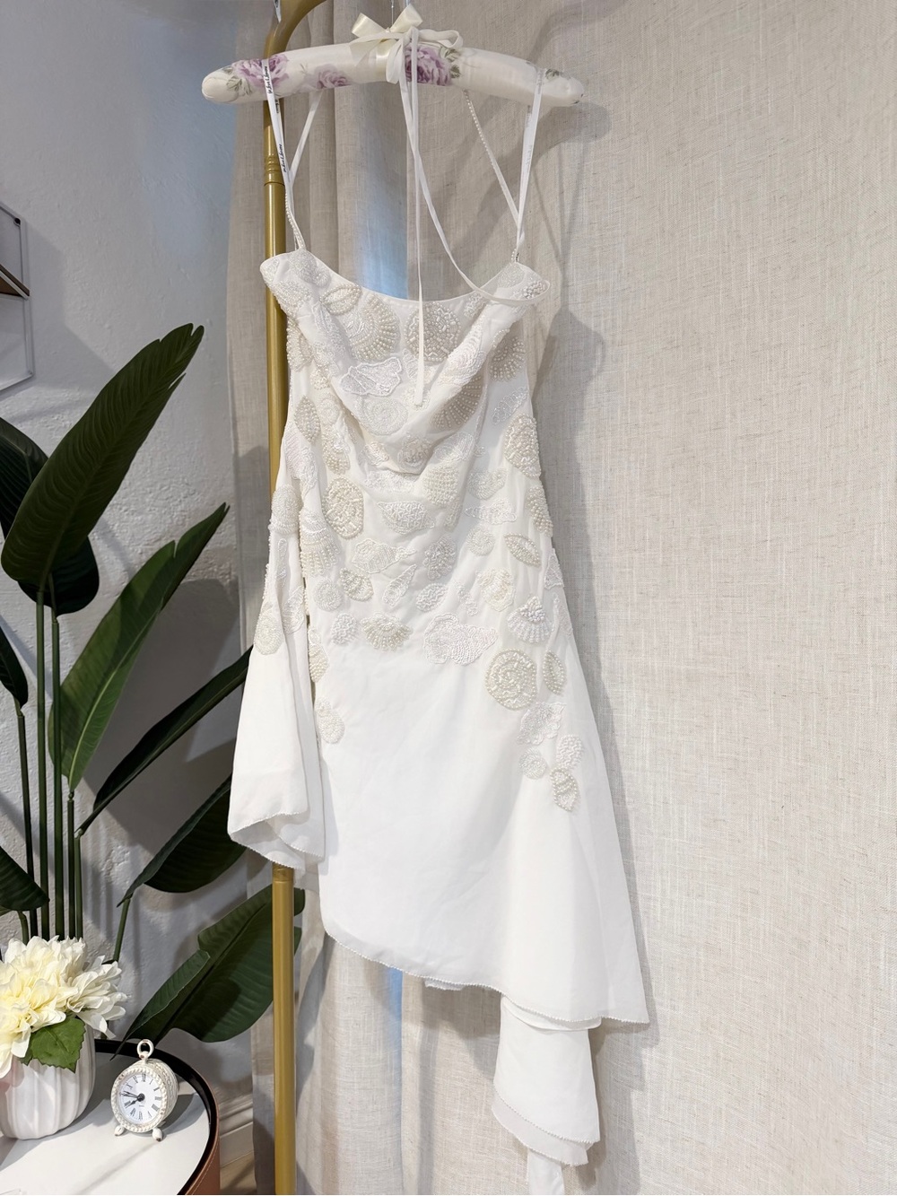 ✨ RARE ✨ For Love & Lemons Seaside Treasure 🐚 Beaded Midi Dress 🌊 Size 0 NWT - Picture 11 of 13